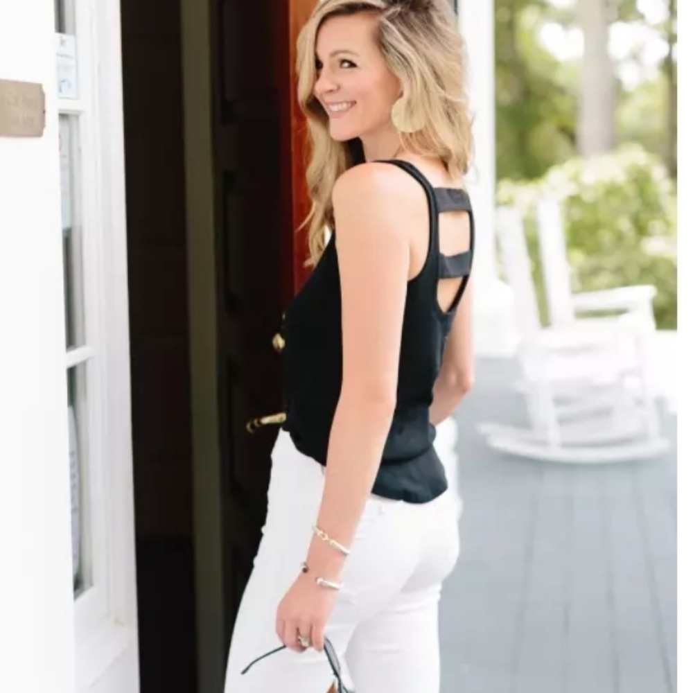 NWT Chaser White Ribbed Ladder Back Tank